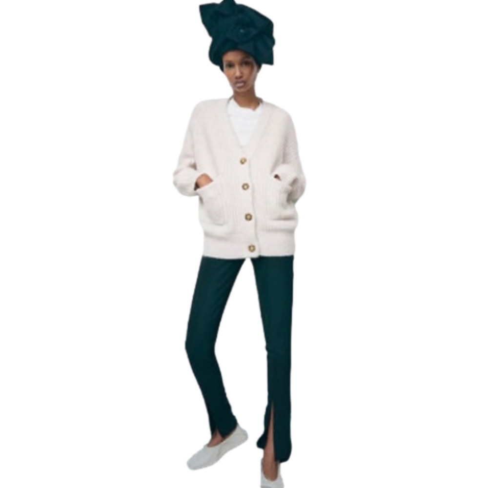 Zara Cream Chunky Button Cardigan